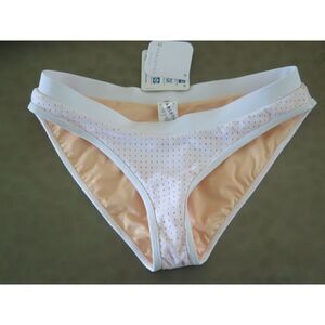 Fabletics Size S White Valentina Bikini Bottom Swimsuit Perforated Lined